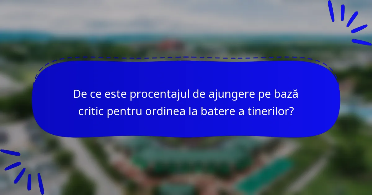 De ce este procentajul de ajungere pe bază critic pentru ordinea la batere a tinerilor?